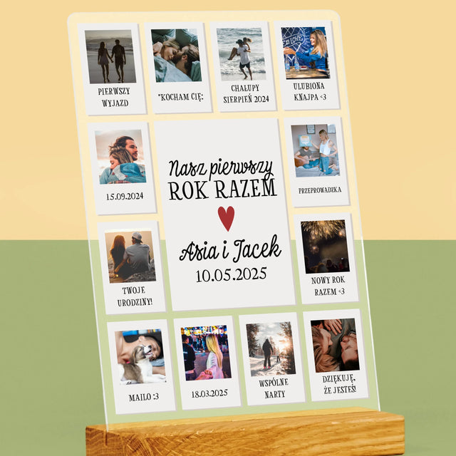 Fotokolaż: Pierwszy Rok Razem - Wydruk Na Szkle Akrylowym