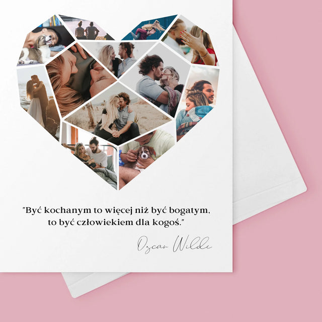 Fotokolaż: Serce Geometryczne - Kartka Z Życzeniami
