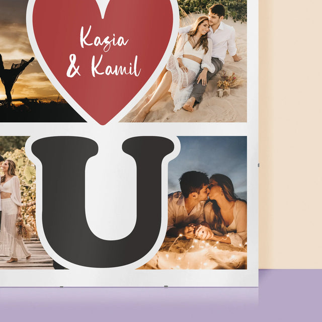 Fotokolaż: I Love You - Personalizowany Plakat