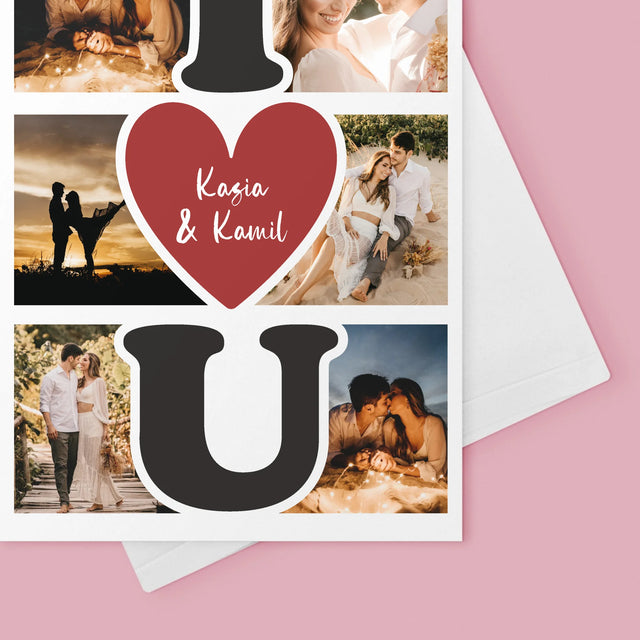 Fotokolaż: I Love You - Kartka Z Życzeniami