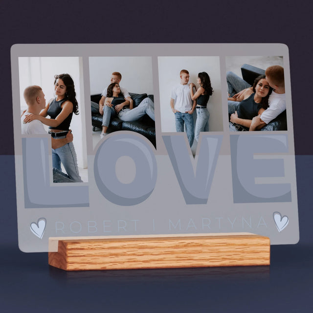 Fotokolaż: Love Imiona - Wydruk Na Szkle Akrylowym