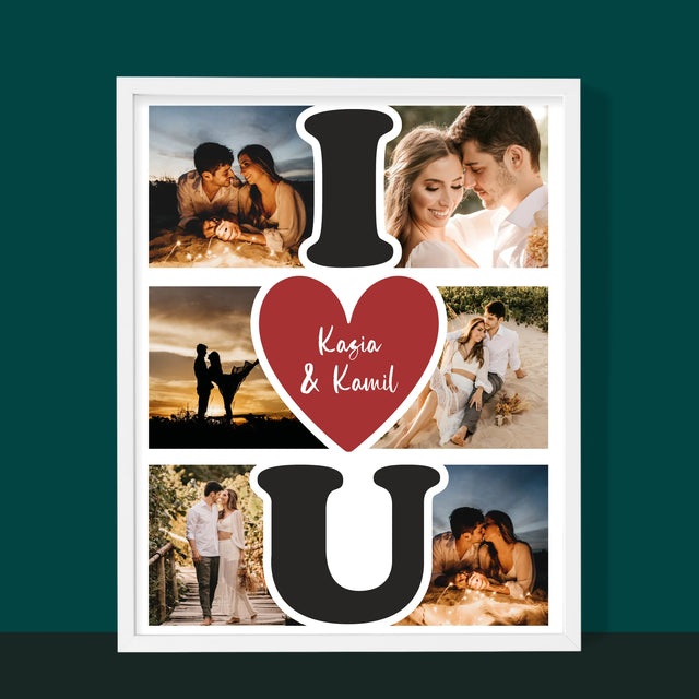 Fotokolaż: I Love You - Wydruk Obramowany