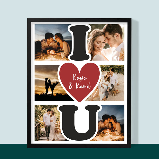 Fotokolaż: I Love You - Wydruk Obramowany