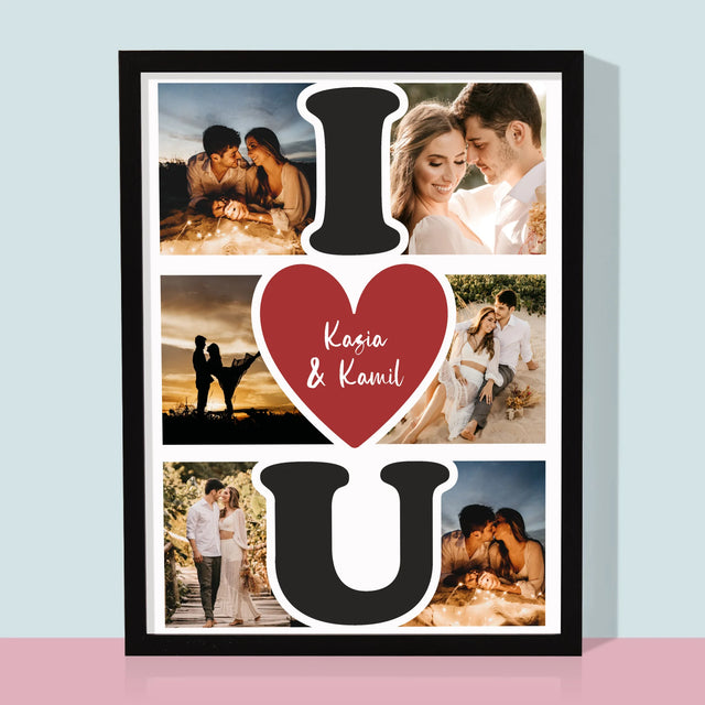 Fotokolaż: I Love You - Wydruk Obramowany