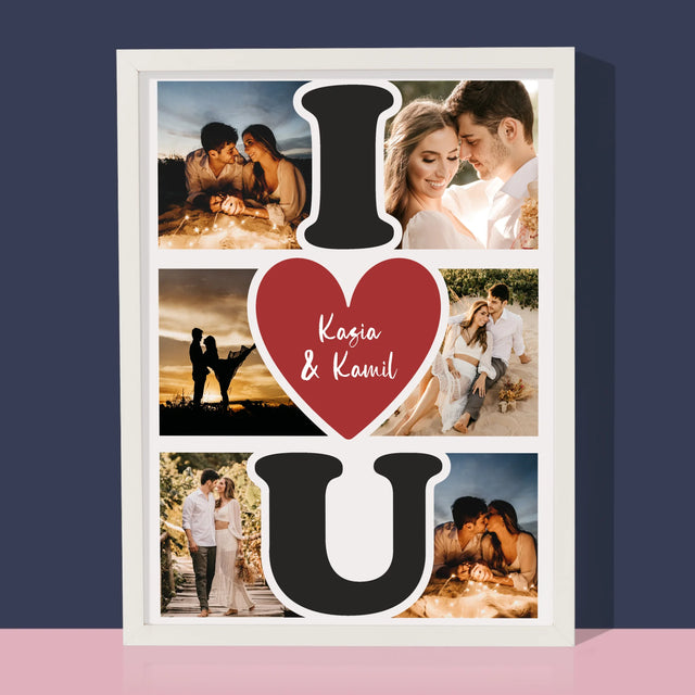 Fotokolaż: I Love You - Wydruk Obramowany