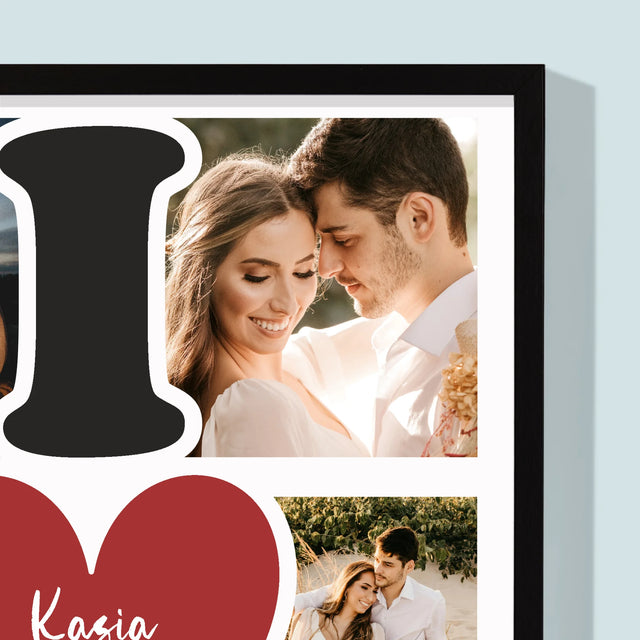 Fotokolaż: I Love You - Wydruk Obramowany