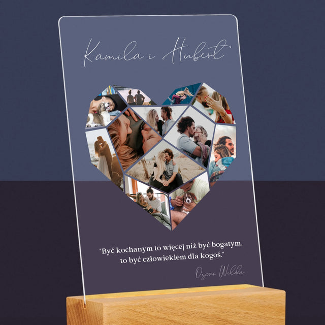 Fotokolaż: Serce Geometryczne - Wydruk Na Szkle Akrylowym