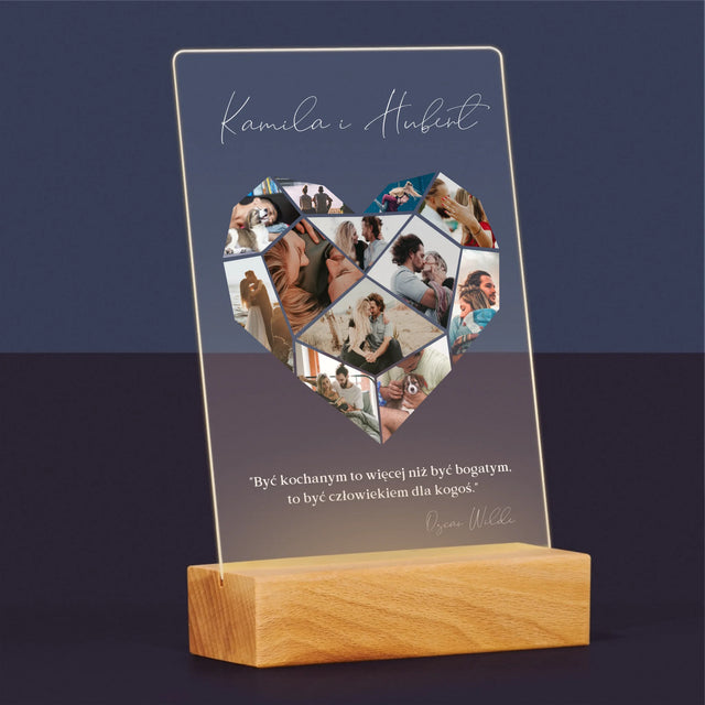 Fotokolaż: Serce Geometryczne - Wydruk Na Szkle Akrylowym