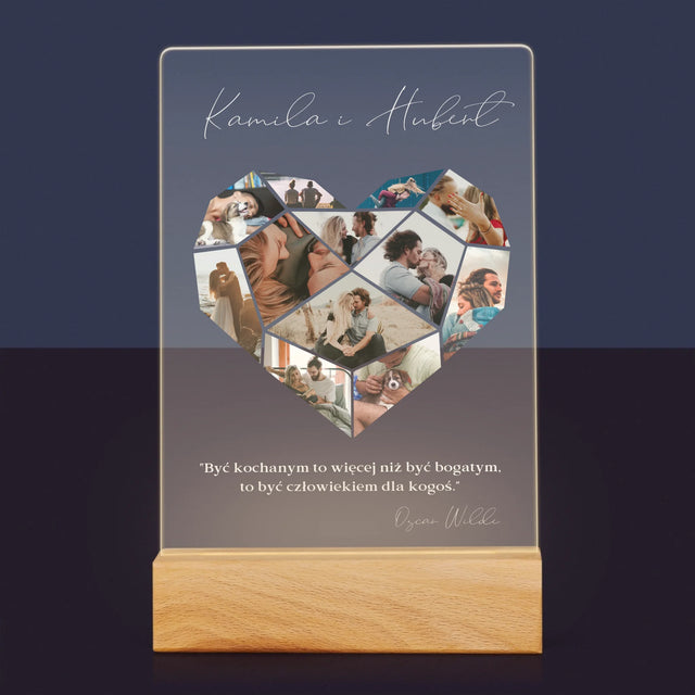 Fotokolaż: Serce Geometryczne - Wydruk Na Szkle Akrylowym