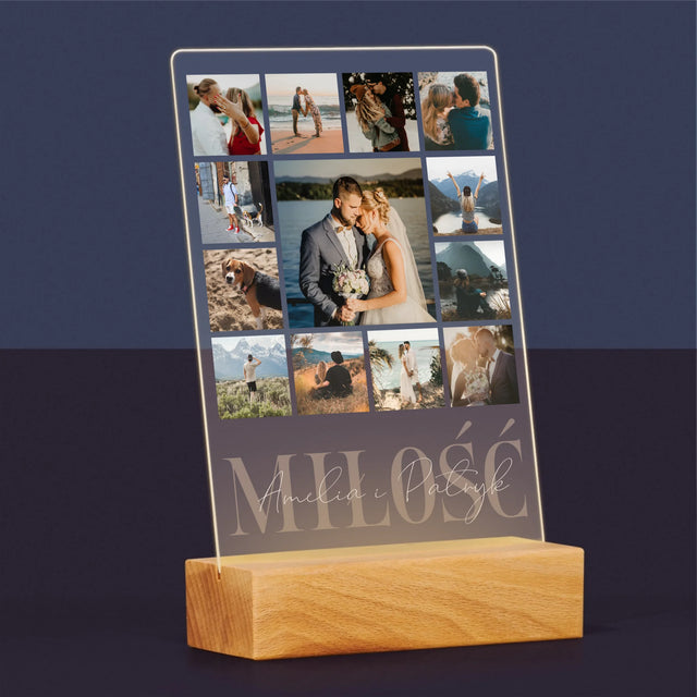 Fotokolaż: Miłość Imiona - Wydruk Na Szkle Akrylowym