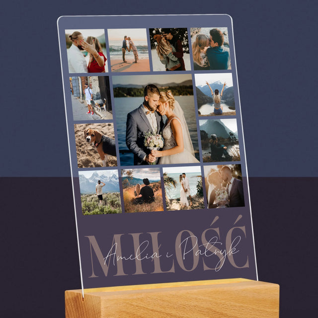 Fotokolaż: Miłość Imiona - Wydruk Na Szkle Akrylowym