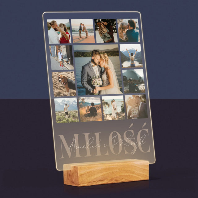 Fotokolaż: Miłość Imiona - Wydruk Na Szkle Akrylowym