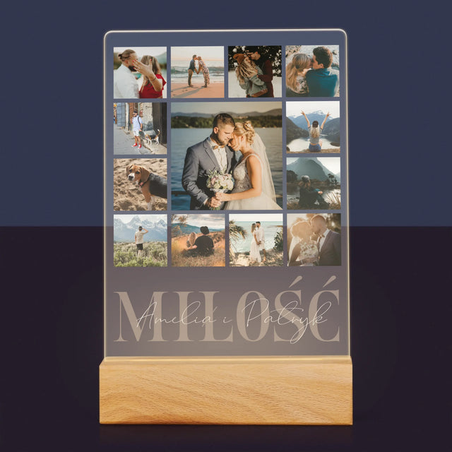 Fotokolaż: Miłość Imiona - Wydruk Na Szkle Akrylowym