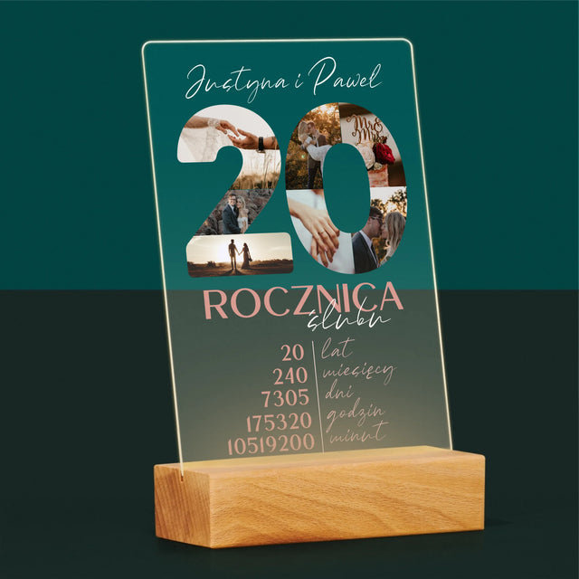 Słowo Ze Zdjęć: 20 Rocznica Ślubu - Wydruk Na Szkle Akrylowym
