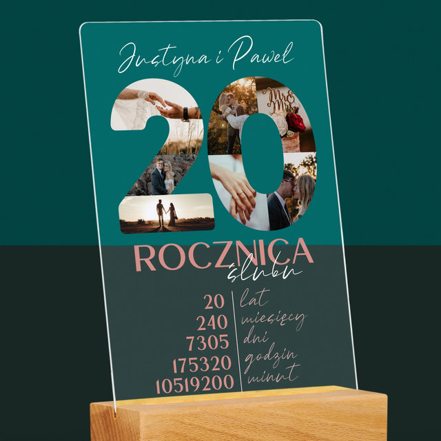 Słowo Ze Zdjęć: 20 Rocznica Ślubu - Wydruk Na Szkle Akrylowym