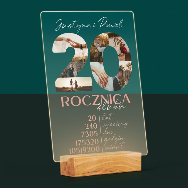 Słowo Ze Zdjęć: 20 Rocznica Ślubu - Wydruk Na Szkle Akrylowym