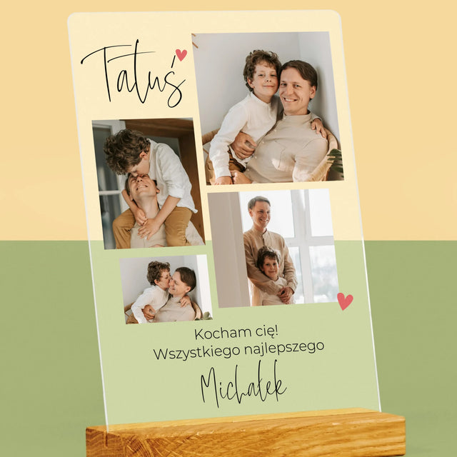 Fotokolaż: Tatusiu Kocham Cię - Wydruk Na Szkle Akrylowym