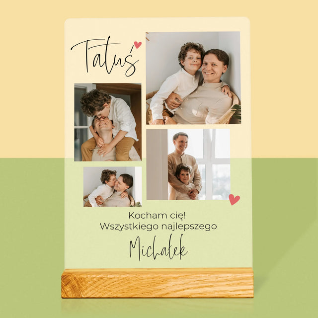 Fotokolaż: Tatusiu Kocham Cię - Wydruk Na Szkle Akrylowym
