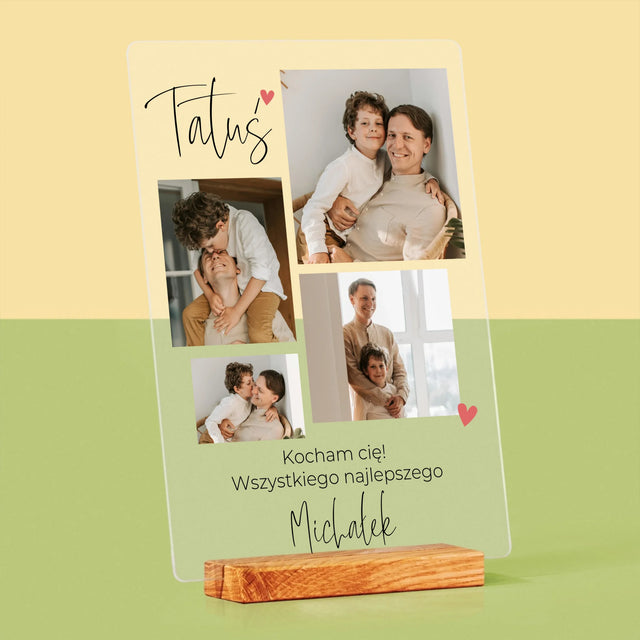 Fotokolaż: Tatusiu Kocham Cię - Wydruk Na Szkle Akrylowym