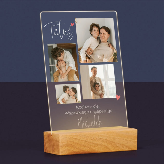 Fotokolaż: Tatusiu Kocham Cię - Wydruk Na Szkle Akrylowym