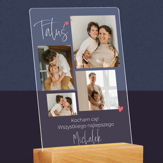 Fotokolaż: Tatusiu Kocham Cię - Wydruk Na Szkle Akrylowym