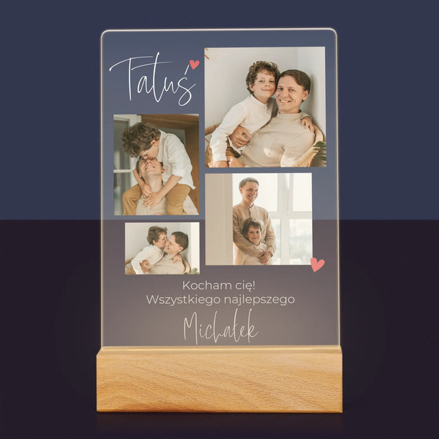 Fotokolaż: Tatusiu Kocham Cię - Wydruk Na Szkle Akrylowym
