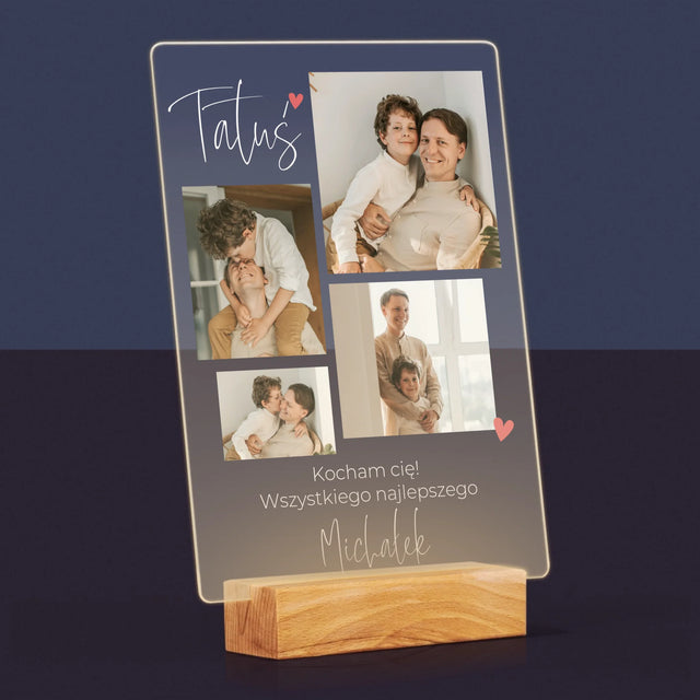 Fotokolaż: Tatusiu Kocham Cię - Wydruk Na Szkle Akrylowym