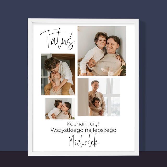Fotokolaż: Tatusiu Kocham Cię - Wydruk Obramowany