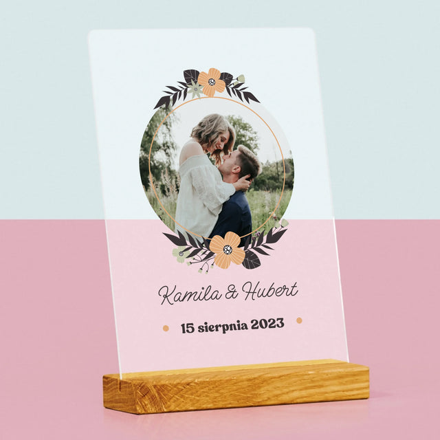 Zdjęcie i Podpis: Zakochani - Wydruk Na Szkle Akrylowym