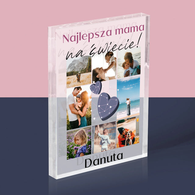 Fotokolaż: Najlepsza Mama - Blok Akrylowy z Nadrukiem