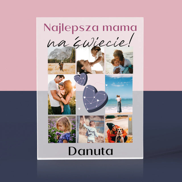 Fotokolaż: Najlepsza Mama - Blok Akrylowy z Nadrukiem