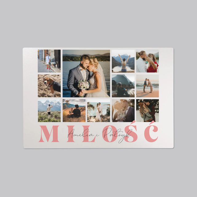 Fotokolaż: Miłość Imiona - Podkładka Na Biurko