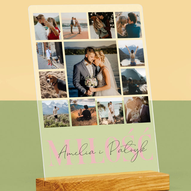 Fotokolaż: Miłość Imiona - Wydruk Na Szkle Akrylowym