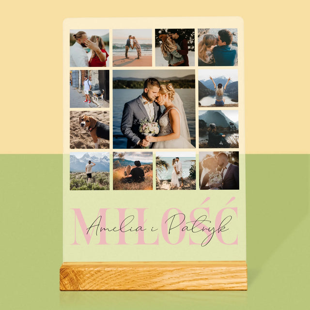 Fotokolaż: Miłość Imiona - Wydruk Na Szkle Akrylowym