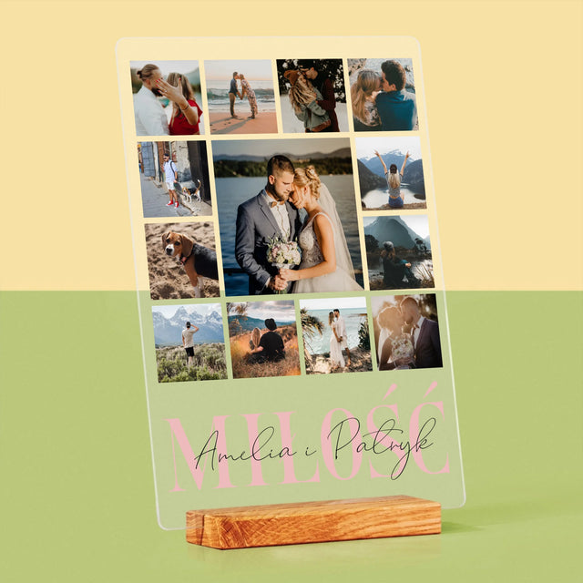 Fotokolaż: Miłość Imiona - Wydruk Na Szkle Akrylowym