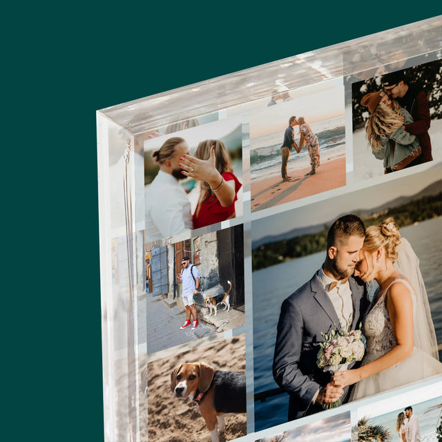 Fotokolaż: Miłość Imiona - Blok Akrylowy z Nadrukiem