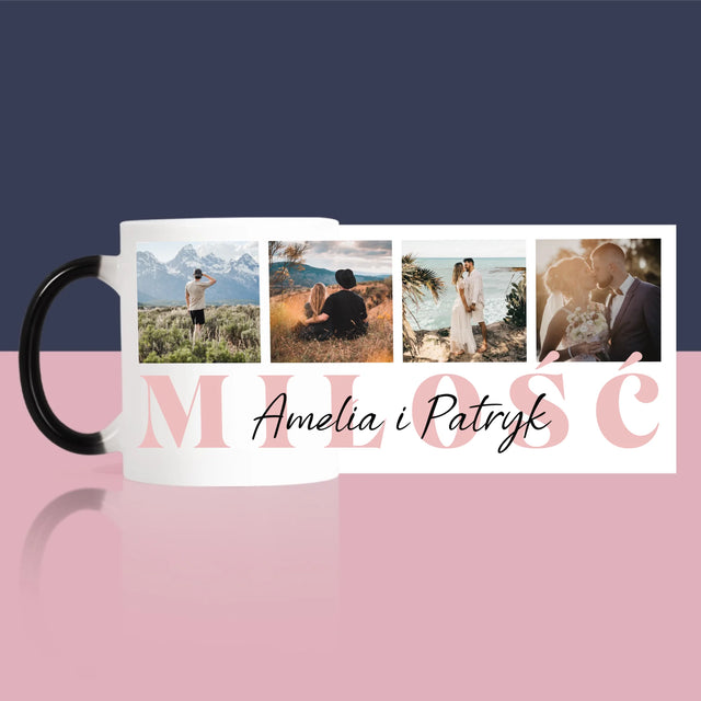 Fotokolaż: Miłość Imiona - Kubek z Nadrukiem