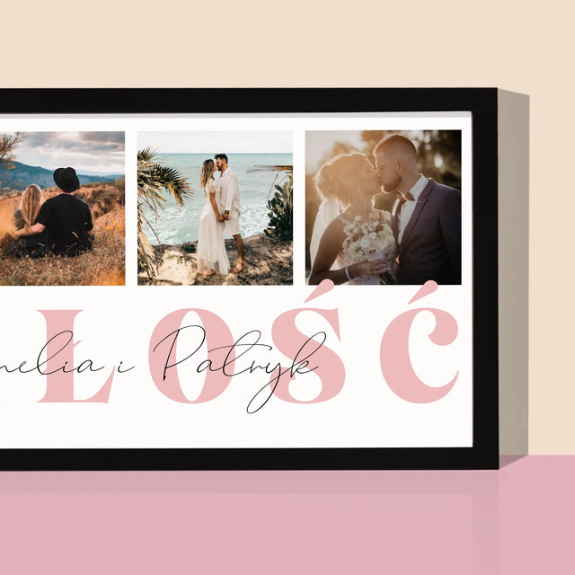 Fotokolaż: Miłość Imiona - Wydruk Obramowany 20X40