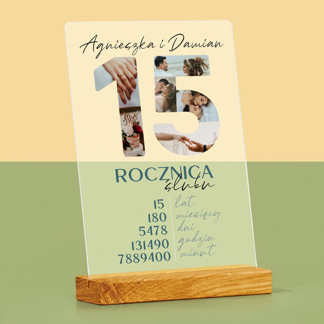 Słowo Ze Zdjęć: 15 Rocznica Ślubu - Wydruk Na Szkle Akrylowym