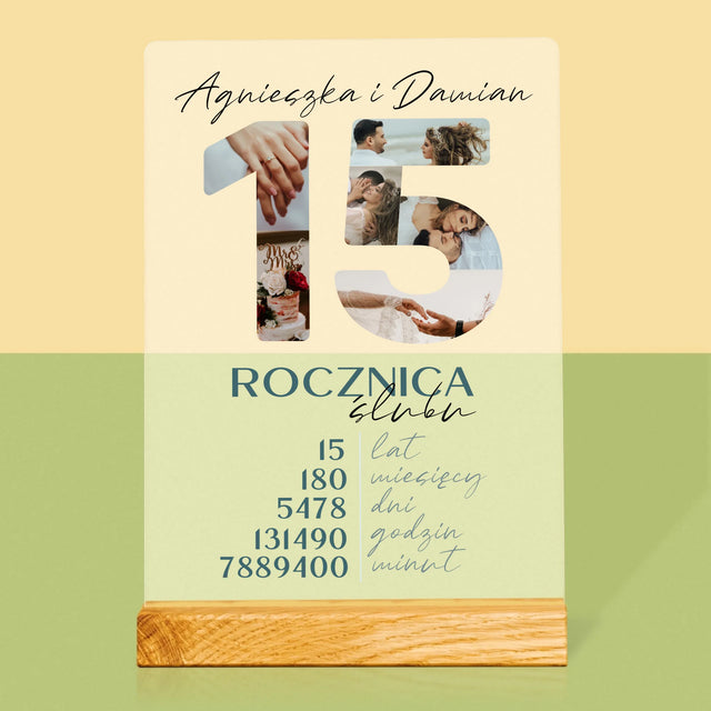 Słowo Ze Zdjęć: 15 Rocznica Ślubu - Wydruk Na Szkle Akrylowym