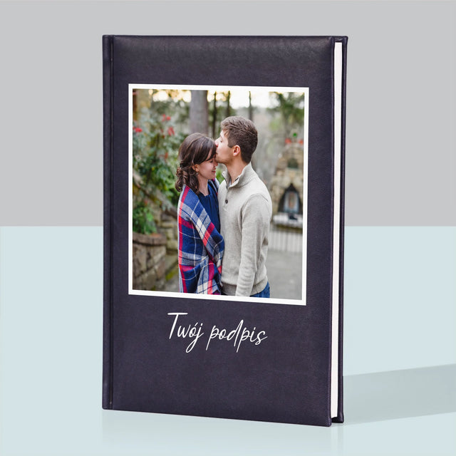 Zdjęcie i Podpis: Twoje Zdjęcie i Podpis - Notes Książkowy z Nadrukiem
