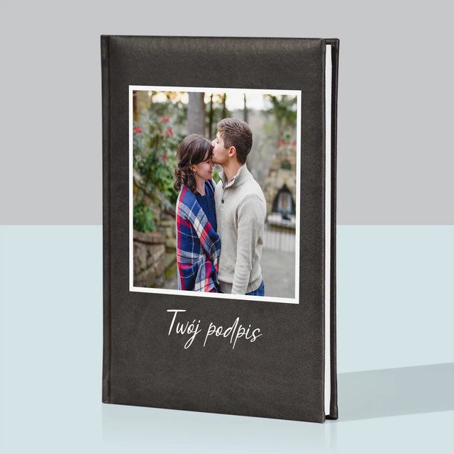 Zdjęcie i Podpis: Twoje Zdjęcie i Podpis - Notes Książkowy z Nadrukiem
