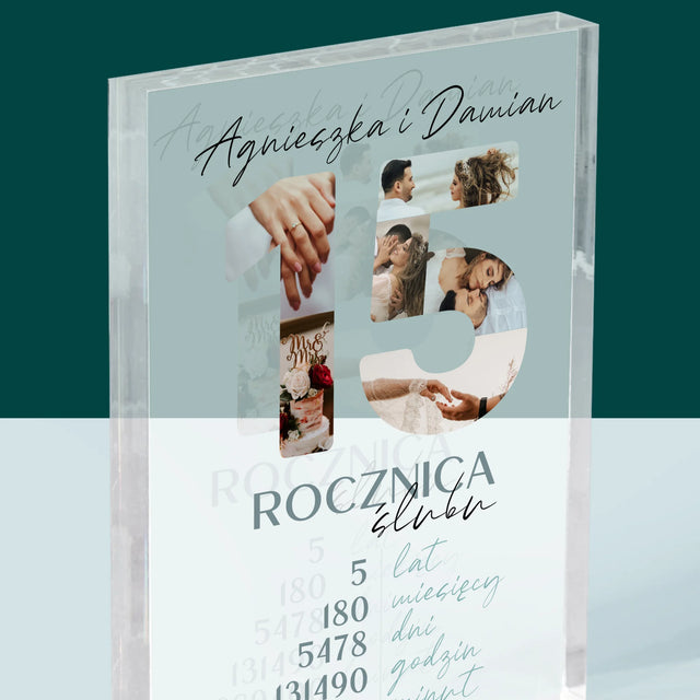 Słowo Ze Zdjęć: 15 Rocznica Ślubu - Blok Akrylowy z Nadrukiem