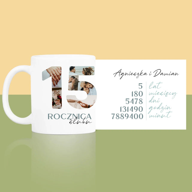 Słowo Ze Zdjęć: 15 Rocznica Ślubu - Kubek z Nadrukiem