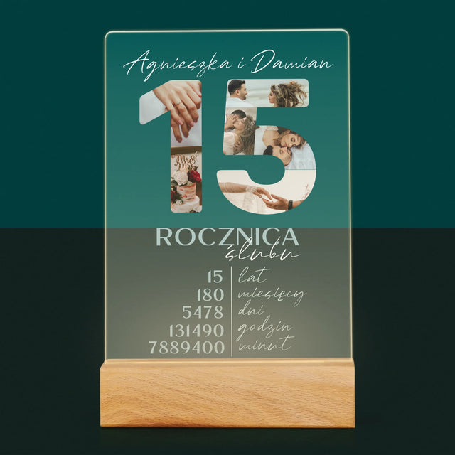 Słowo Ze Zdjęć: 15 Rocznica Ślubu - Wydruk Na Szkle Akrylowym