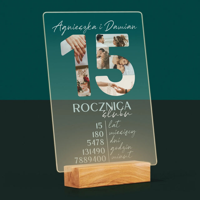 Słowo Ze Zdjęć: 15 Rocznica Ślubu - Wydruk Na Szkle Akrylowym