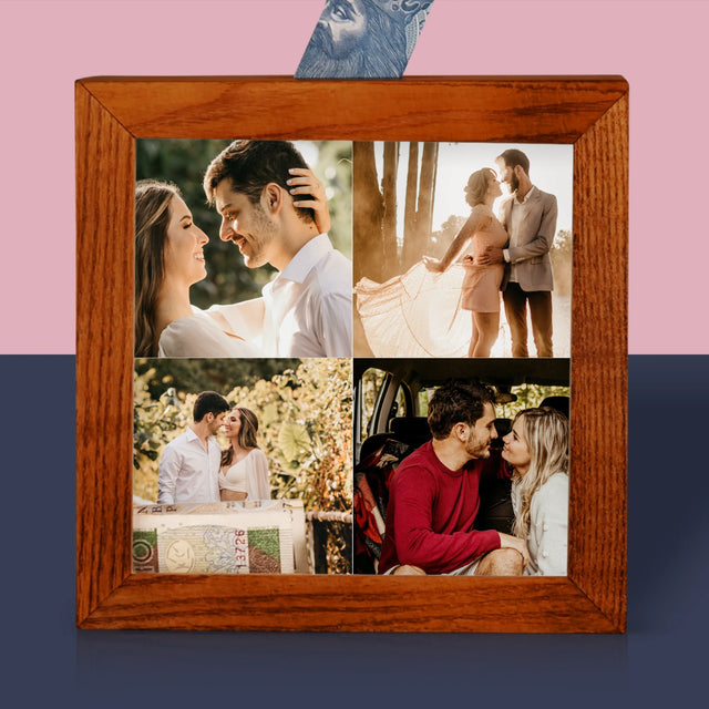 Fotokolaż: 4 Zdjęcia - Drewniana Skarbonka