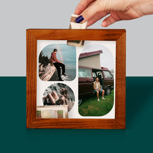 Fotokolaż: Kształty - Drewniana Skarbonka