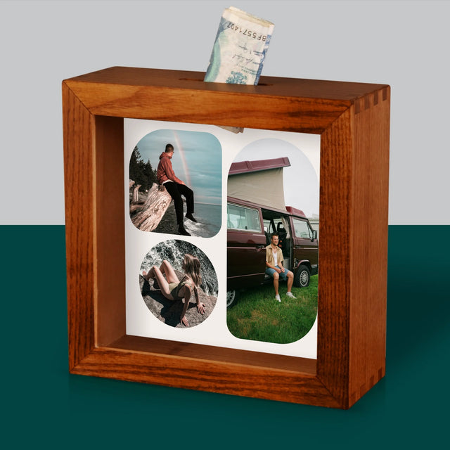 Fotokolaż: Kształty - Drewniana Skarbonka