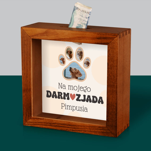 Kształt Ze Zdjęć: Na Mojego Darmozjada - Drewniana Skarbonka